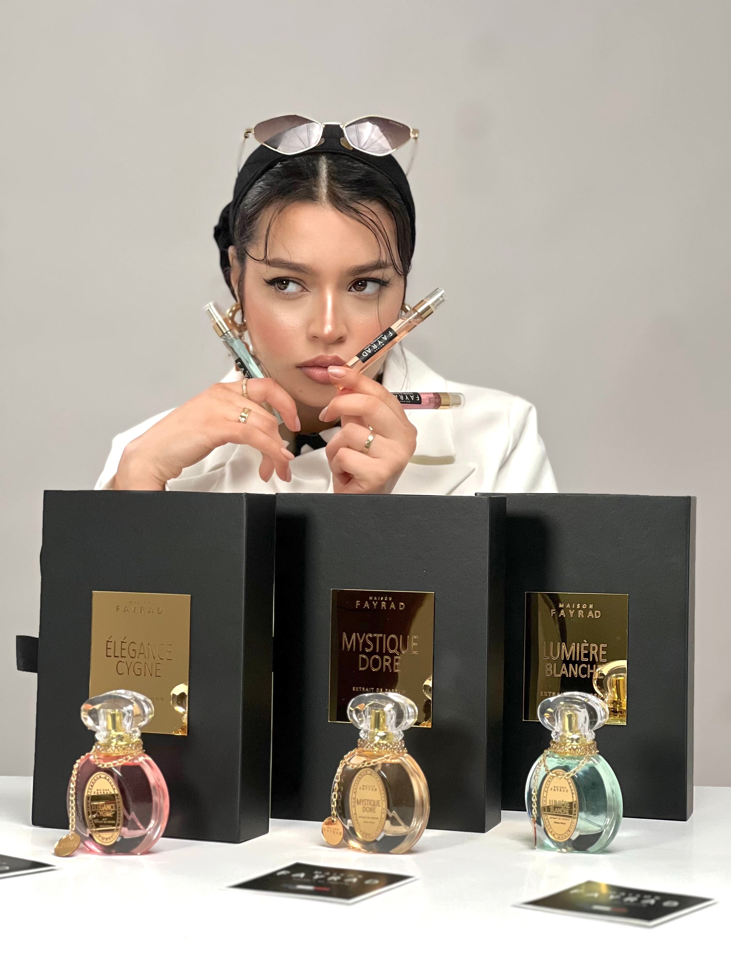 3 p pack vip 👑parfum lumière blanche, mystique doré , élégant cygne