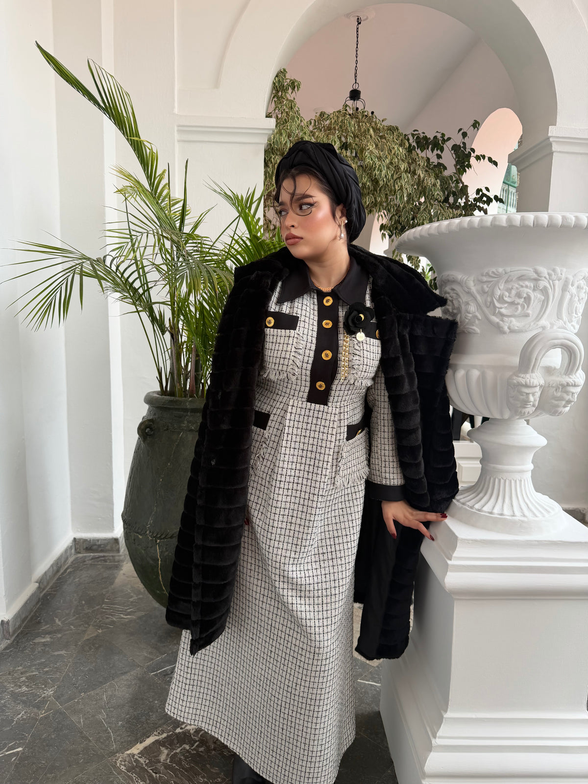⚜️Ensemble ROYAL MONTAIGNE ⚜️Robe & Manteau Fourrure