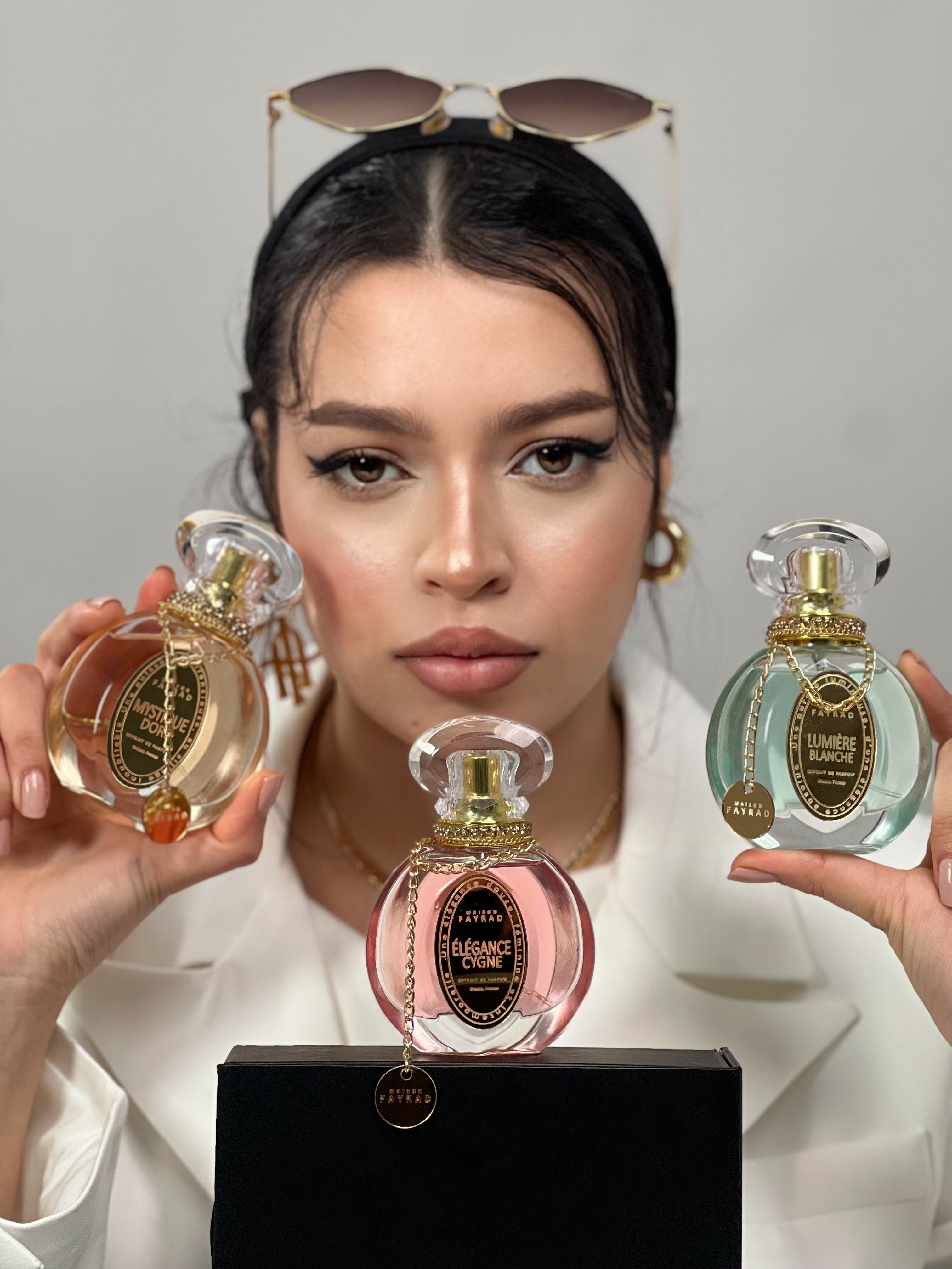 3 p pack vip 👑parfum lumière blanche, mystique doré , élégant cygne