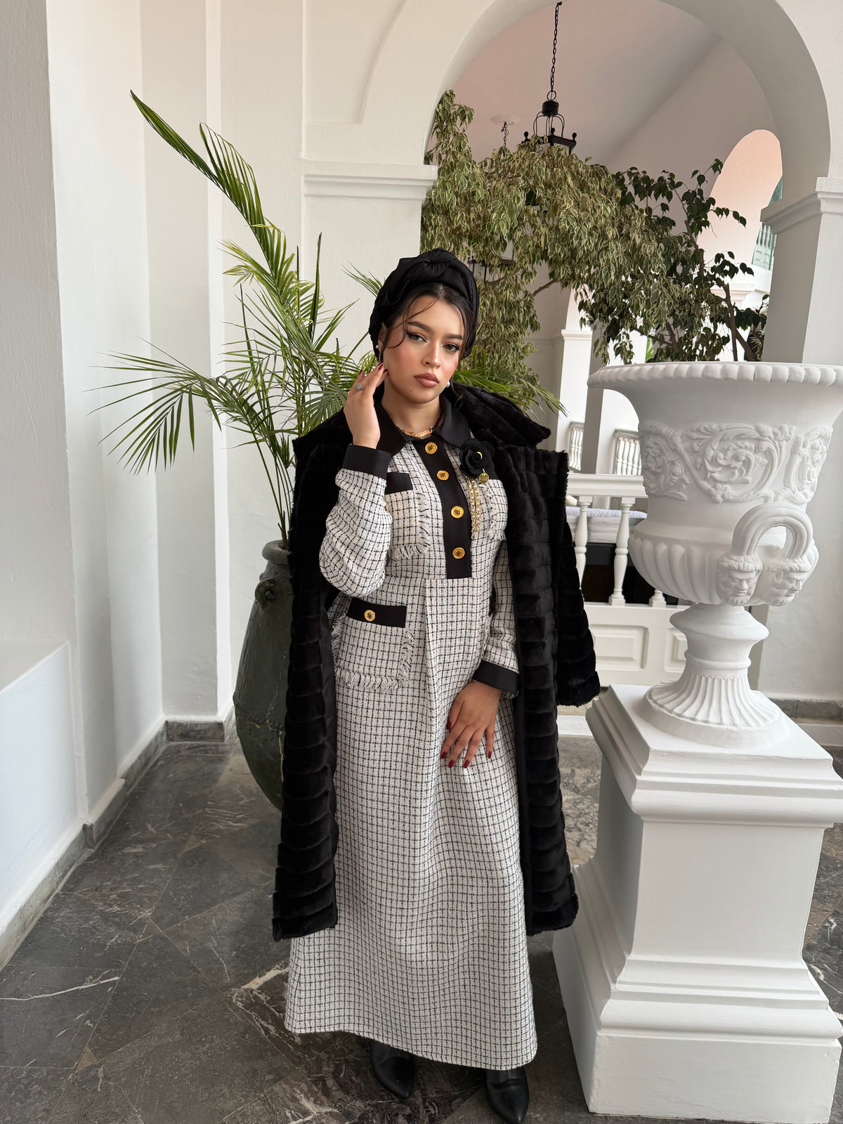 ⚜️Ensemble ROYAL MONTAIGNE ⚜️Robe & Manteau Fourrure