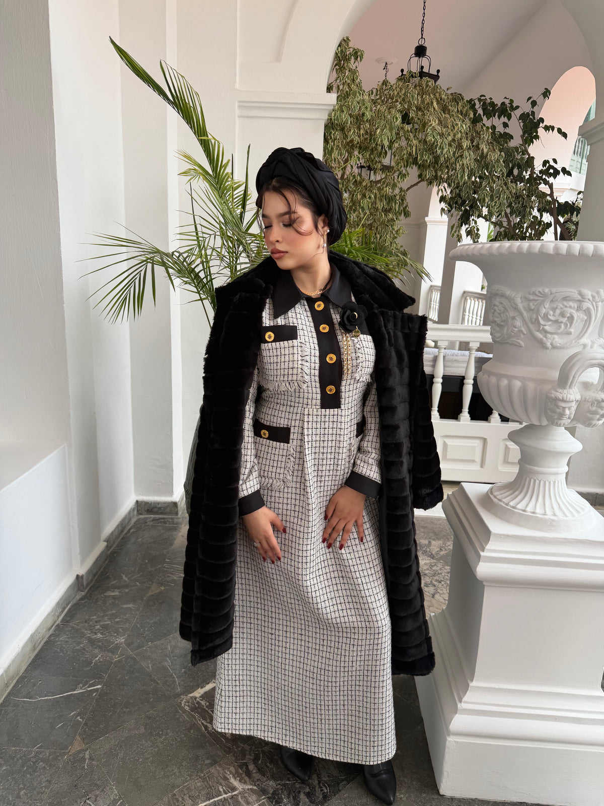 ⚜️Ensemble ROYAL MONTAIGNE ⚜️Robe & Manteau Fourrure