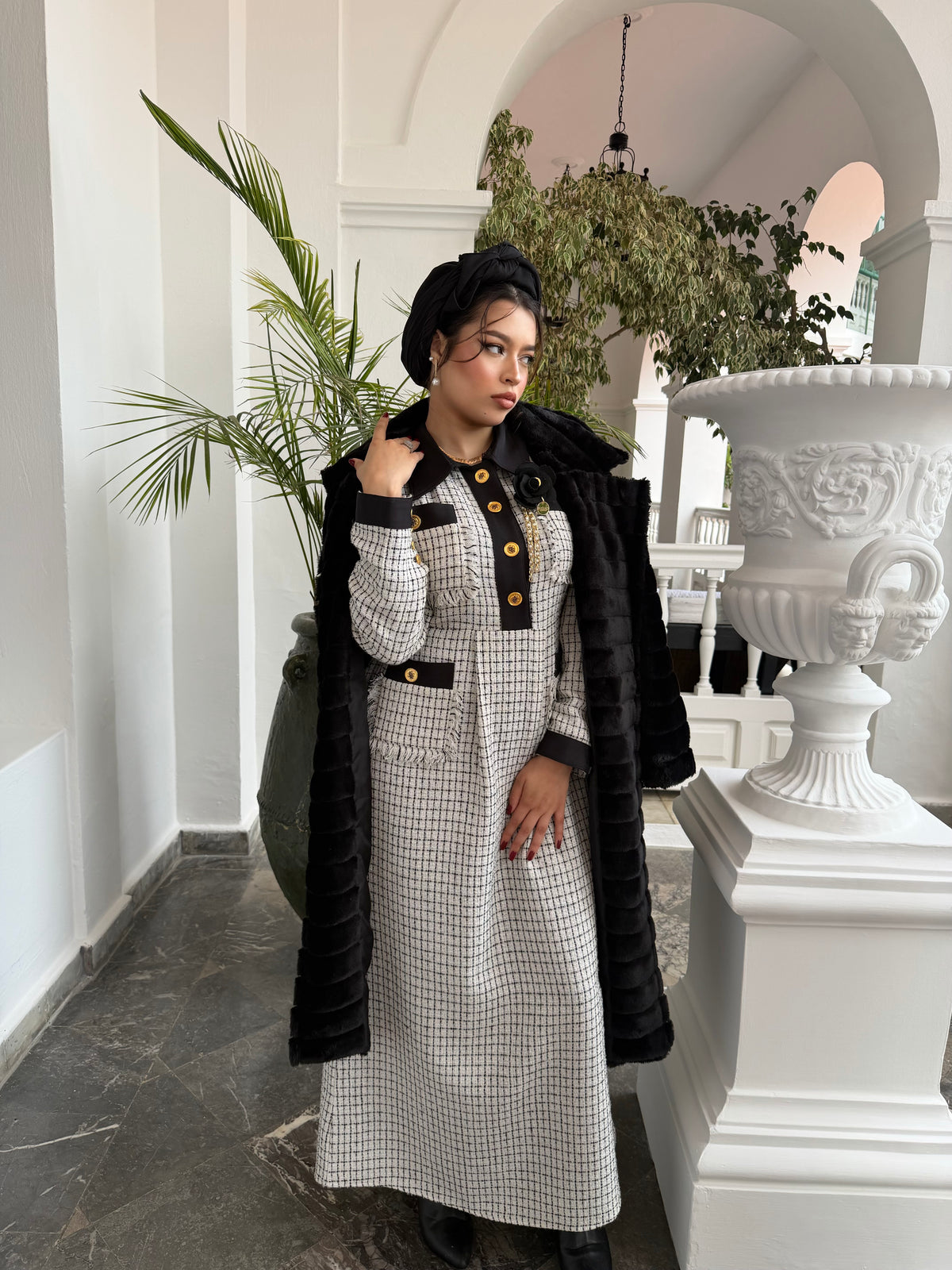 ⚜️Ensemble ROYAL MONTAIGNE ⚜️Robe & Manteau Fourrure
