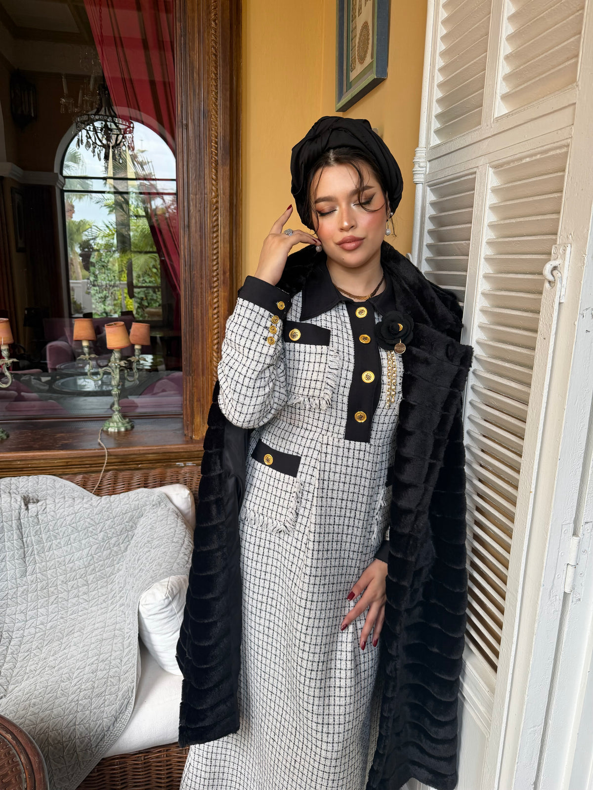 ⚜️Ensemble ROYAL MONTAIGNE ⚜️Robe & Manteau Fourrure