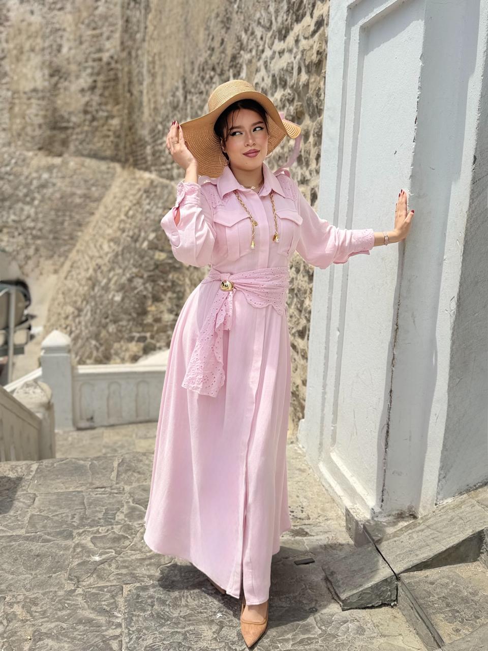 Robe 2p Pizzo Roza ( baby pink)