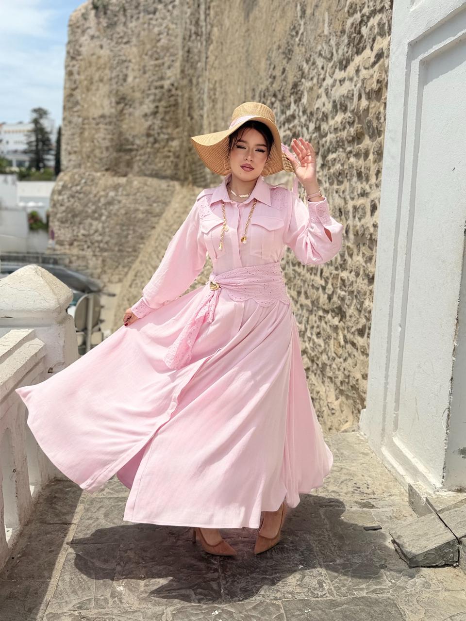 Robe 2p Pizzo Roza ( baby pink)