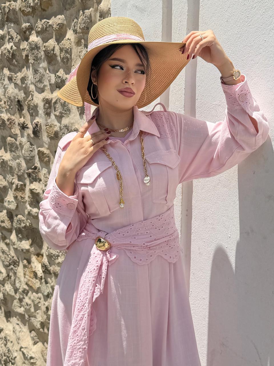 Robe 2p Pizzo Roza ( baby pink)